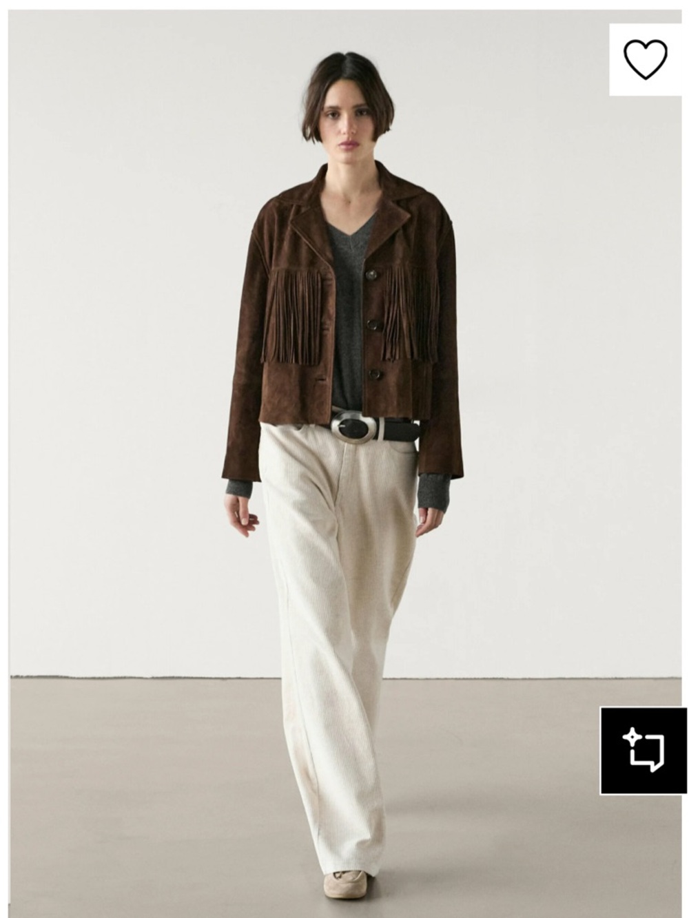 Massimo Dutti Brown Suede Fringe Jacket - Picture 9 of 10